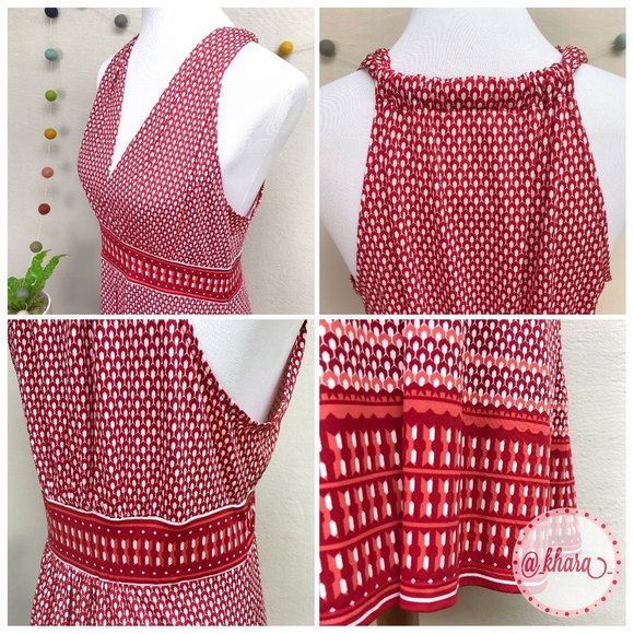 Max Studio Gorgeous Red A-Line Halter Top Summer Dress! - Picture 4 of 7